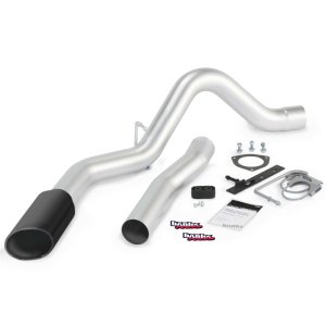Chevrolet 2500 Performance Exhaust - Banks Power - Monster Exhaust, Single Exit, Black SideKick Tip, 4-inch DPF-back system - Black - `11-`14